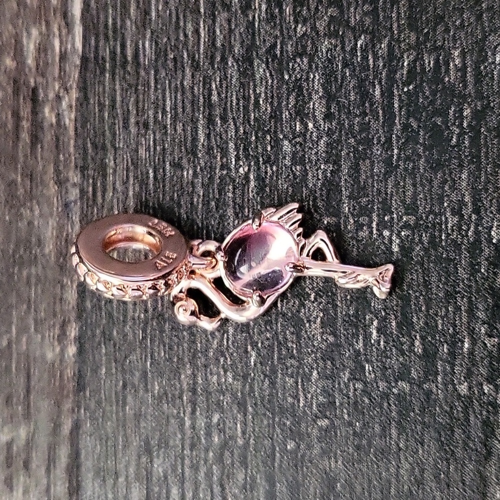 Pandora rose gold murano glass flamingo charm